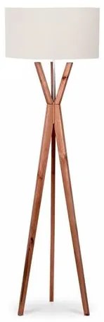 Luminaria de Chão Livorno Cupula Algodão Cru com Estrutura Imbuia 198 cm - 72648 Sun House