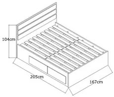 Cama de Casal Queen com Cabeceira 167cm 4 Gavetas Dreams F04 Branco -
