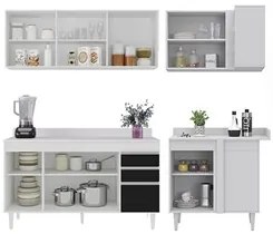 Armário de Cozinha Modulado de Canto Esquerdo 4 Peças CP50 Balcão com