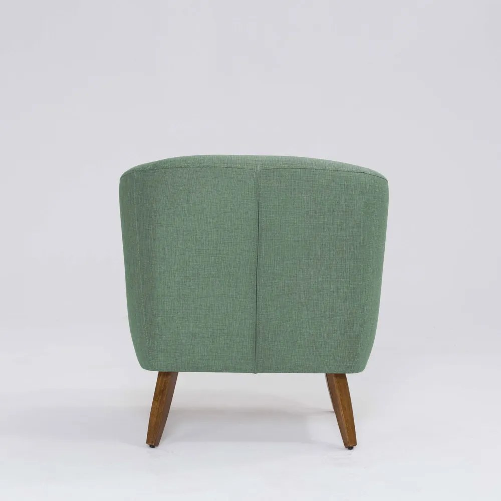 Poltrona Decorativa Milão D07 Pés Madeira Linho Mescla Verde D07 - D'Rossi