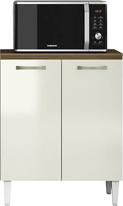 Balcão Cozinha com Tampo 70cm com 2 Portas Joana Atacama/Off White A09 - D'Rossi