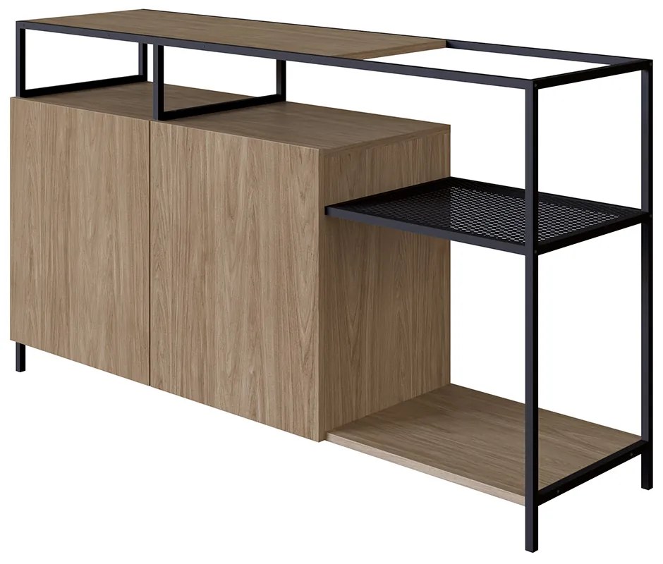 Buffet Bar Dinâmico New 135 cm Hanover e Preto - D'Rossi