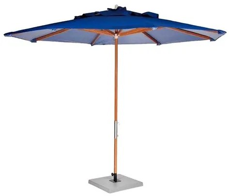 Ombrelone Leblon Azul Marinho em Madeira 2,40 MT (LARG) Base 65x65 cm Central com Tecido Bagun - 44317 Sun House