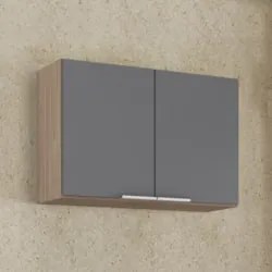 Armário de Cozinha Aéreo 80cm Pérola Z34 Freijó/Grafite     - Mpozenat