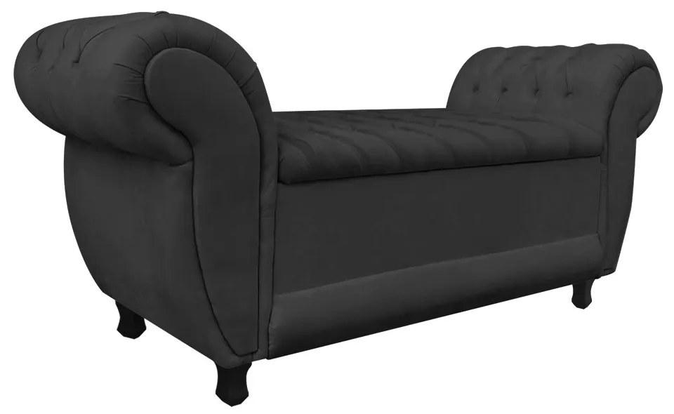 RECAMIER BAU LONDRES 1,20 M SUEDE DROSSI - Preto