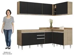Armário de Cozinha Modulado de Canto 6 Peças CP28 Balcão sem Tampo Cas