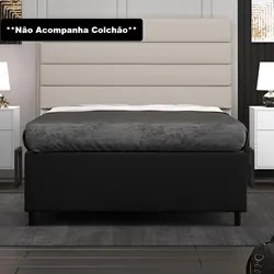Base para Cama Box Casal 138x188cm Hit I02 Suede Preto - Mpozenato