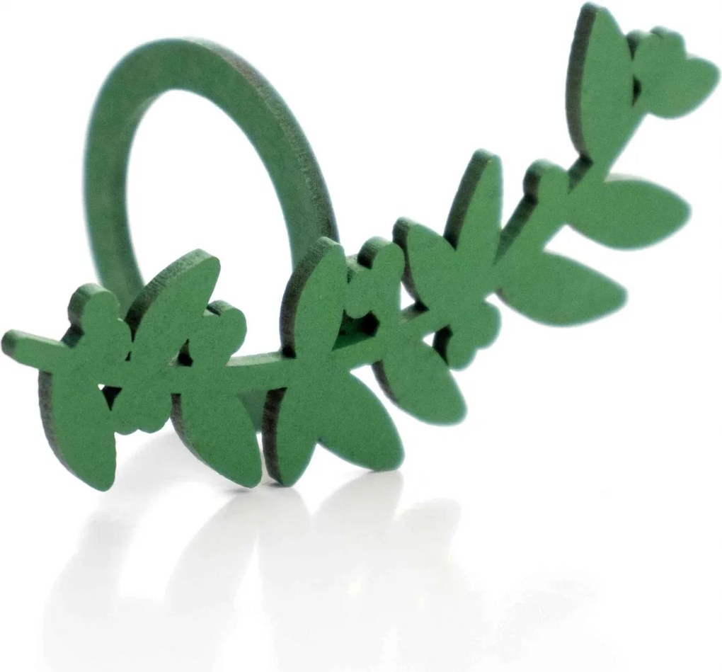 Porta Guardanapo Natal Folhagem Verde 9,5cm - D'Rossi