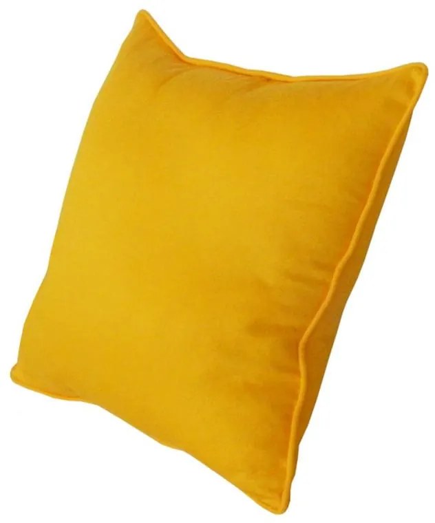 Capa de Almofada Fio Tinto em Algodão Liso 45x45cm com Viés - Amarelo