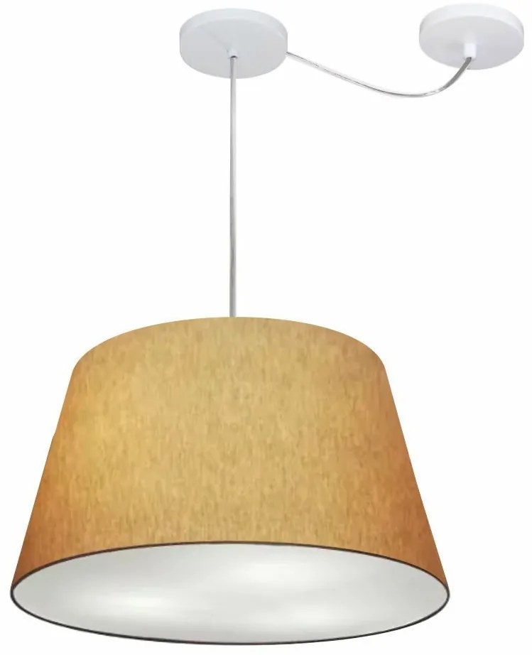 Lustre Pendente Cone Com Desvio Md-4279 Cúpula  21/30x40cm Palha - Bivolt