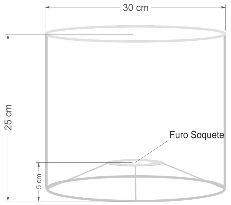 Cúpula Abajur Cilíndrica Cp-7012 Ø30x25cm Algodão Crú