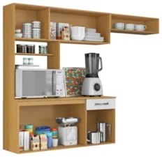 Armário de Cozinha Compacta 180cm Maxyn Cinamomo/Branco A15 - Mpozenat