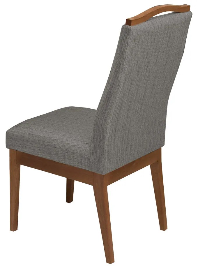 Conjunto 2 Cadeiras Sala de Jantar Lara Linho/Poliester Cinza