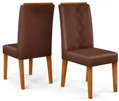Mesa de Jantar Kiara 160cm Com 6 Cadeiras Yasmin D04 Freijó/Veludo Moc