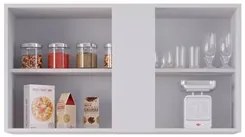 Armário Aéreo Indiana e Balcão Gabinete 100cm Luziania Branco - Lumil