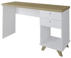 Conjunto Escritório Home Office 3 Peças Elai A06 Olmo/Branco - Mpozena