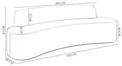 Sofá 3 Lugares para Sala de Estar Living 210cm Koane D06 Bouclê Castor