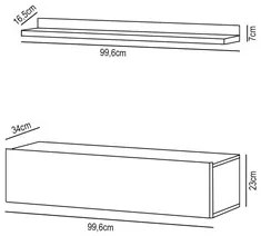 Bancada Suspensa e Prateleira 99cm Slat M20 Cinamomo/Off - Mpozenato