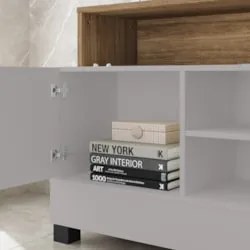 Rack Bancada Para TV 48 Pol 108cm Angra Off/Cinamomo B02 - Mpozenat