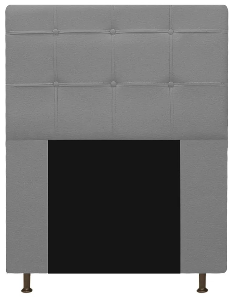 Kit Cabeceira e Calçadeira Baú Estofada Mel 90 cm Solteiro Com Capitonê Corano Cinza - ADJ Decor