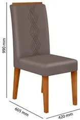 Mesa de Jantar Vanda 120cm Com 4 Cadeiras Yasmin D04 Freijó/Veludo Lun