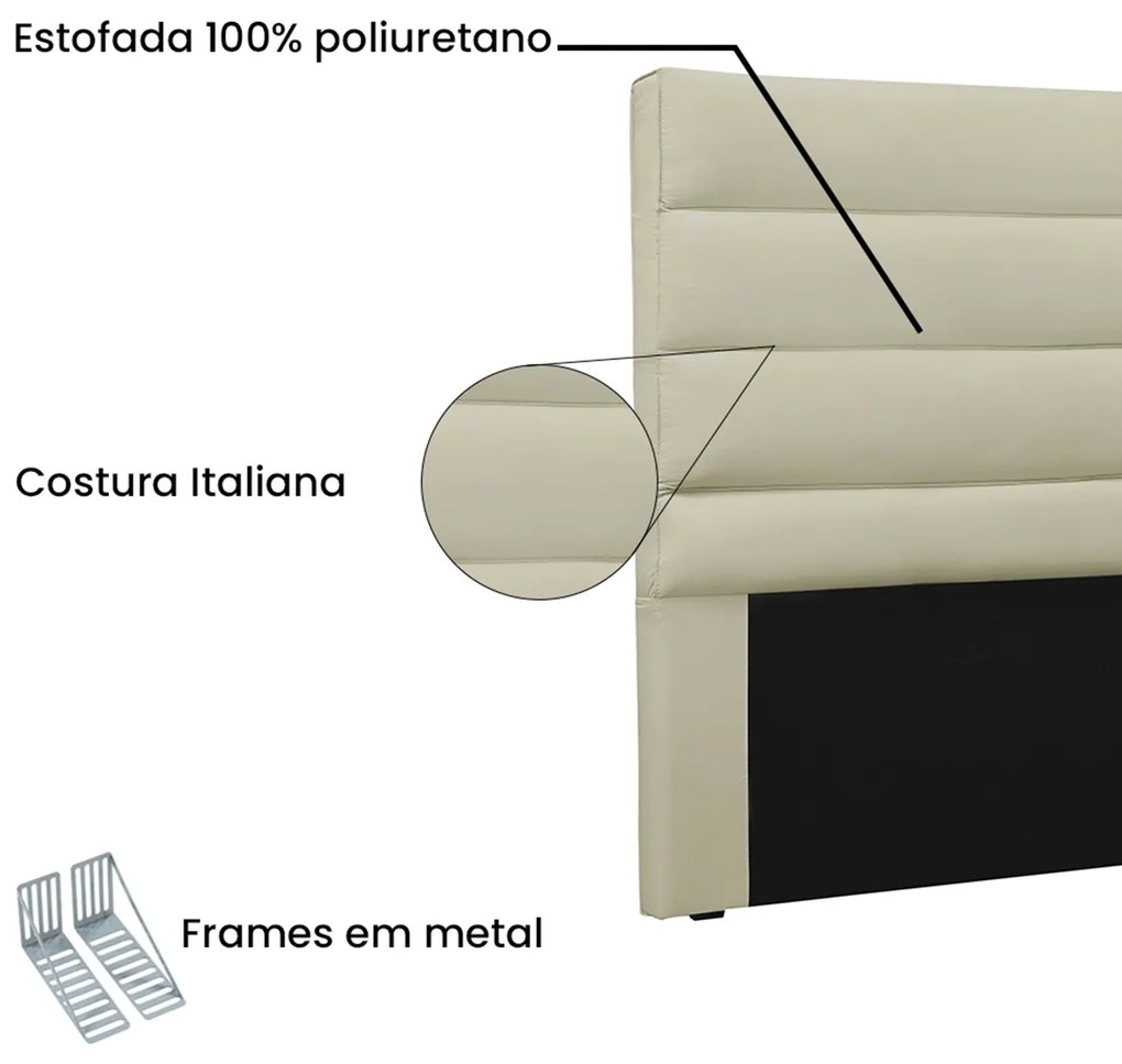 Cabeceira Estofada Nubia 140cm Casal Suede - ADJ Decor