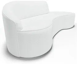 Sofá Living  4 Lugares 280cm Braço Esquerdo Mozart D06 Sintético Branc