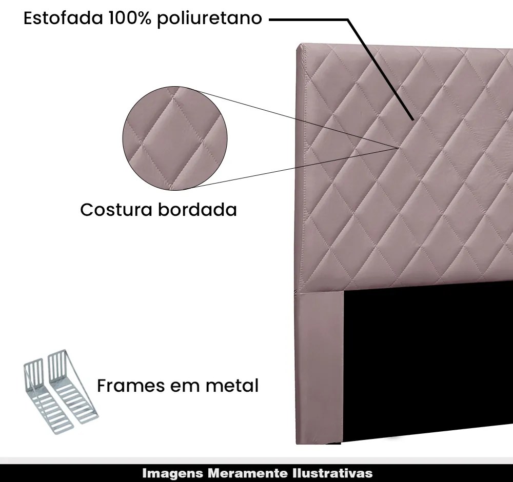 Cabeceira Decorativa 1,40M Baelon Veludo Lilás G63 - Gran Belo