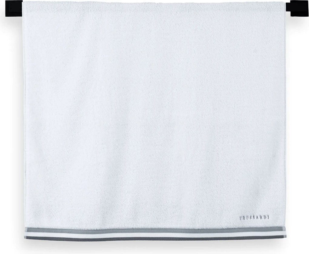 Toalha Banhão Trussardi Montello Branco Barra Cinza