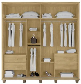 Guarda-Roupa Monte Carlo C/Espelho Cinamomo – RV Móveis