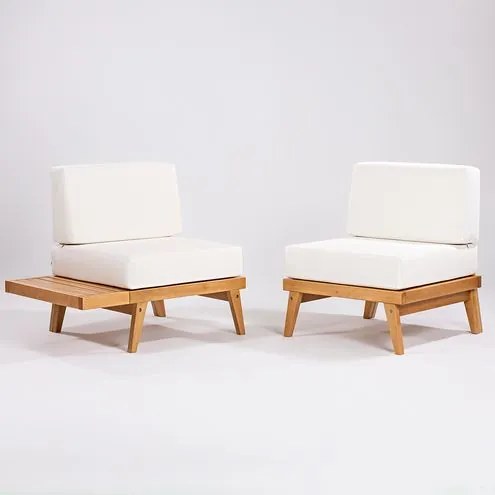 Conj 02 Poltronas Arpoador Acquablock Cru Verniz Mel - 78531 Sun House