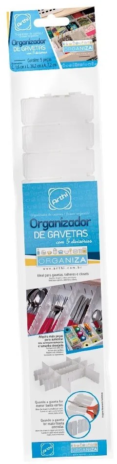 Organizador de Gavetas com 5 divisórias