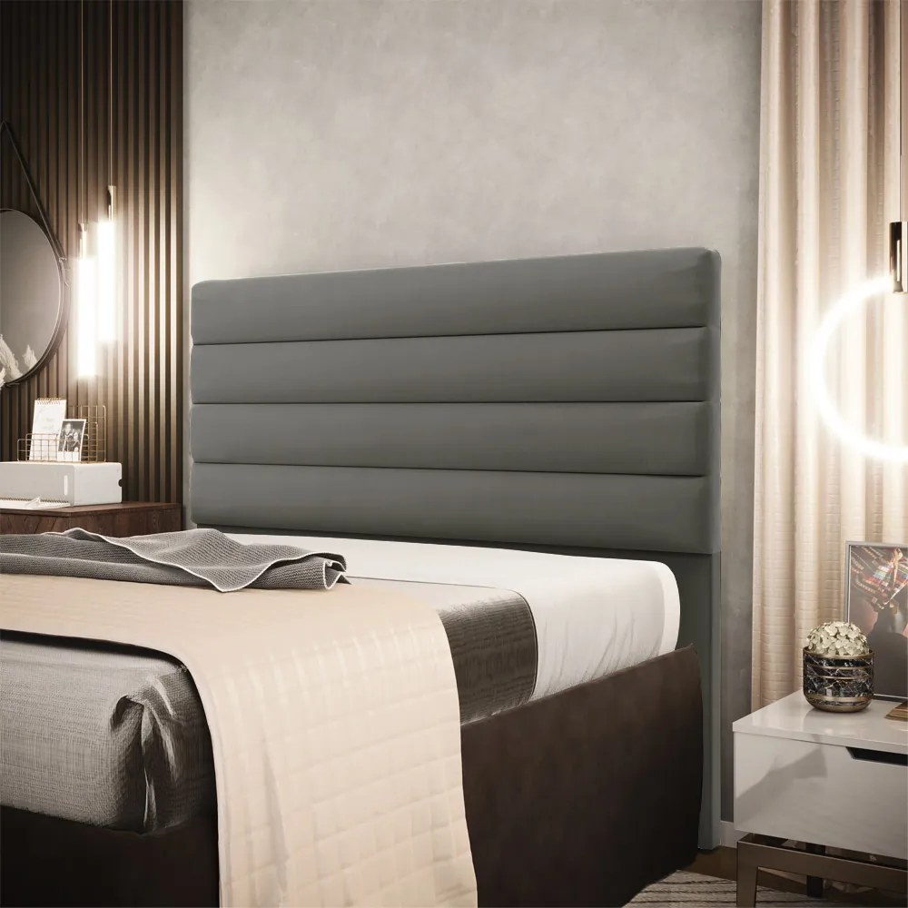 Cabeceira California Para Cama Box Queen 160 cm Suede - D'Rossi - Grafite