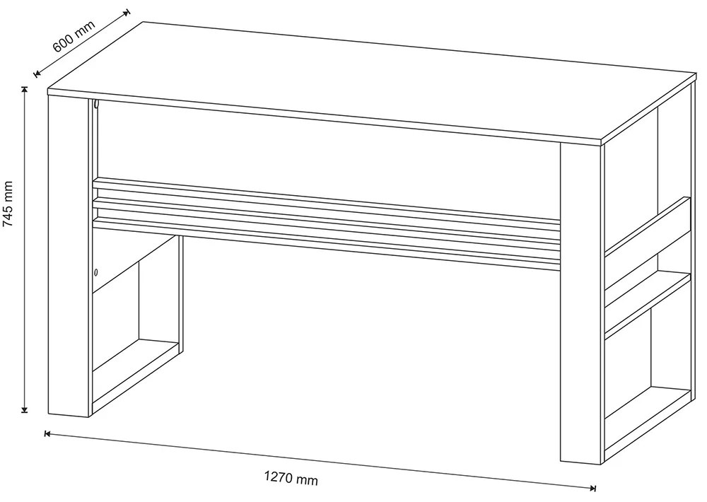Mesa com Aplique para Escritório Home Office ME4146 MDP Nogal/Preto G69 - Gran Belo