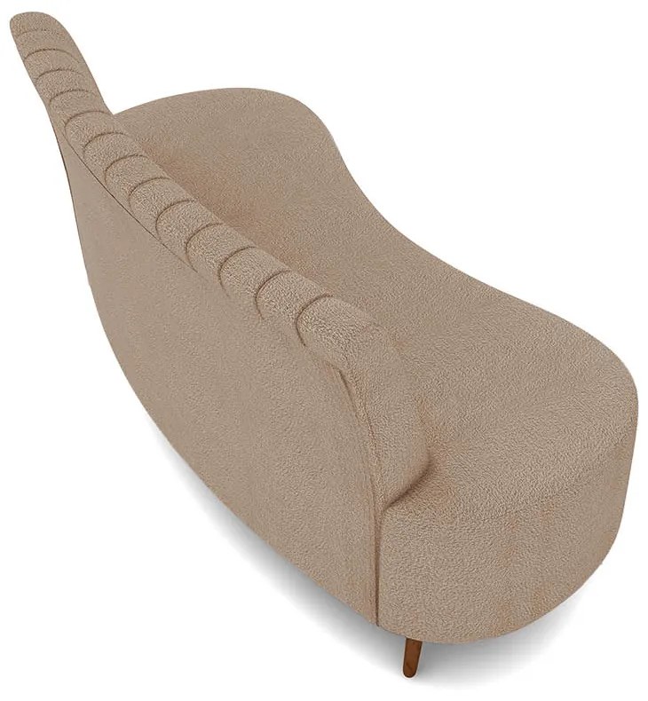 Sofá 2 Lugares Living 160cm Pé Palito Maraú Bouclê K01 - D'Rossi - Creme