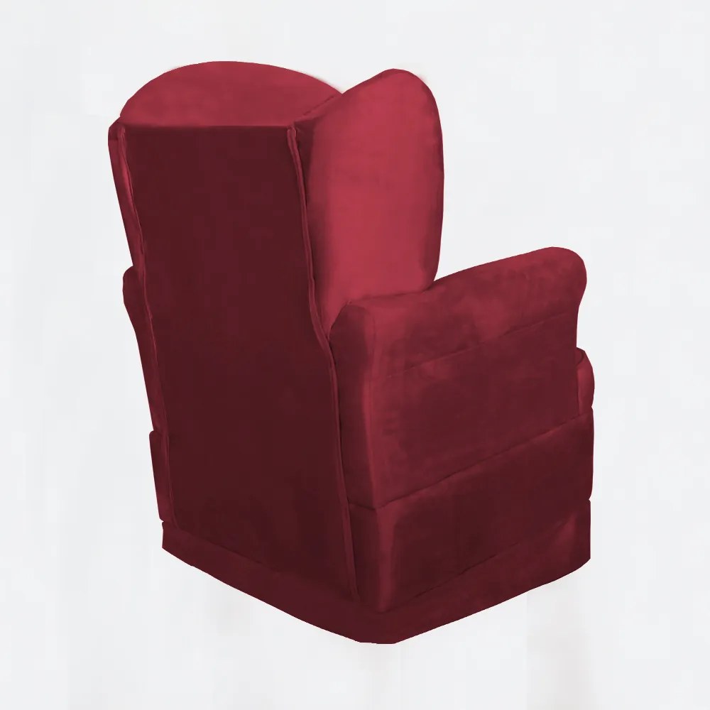 Conjunto Poltrona Ana de Amamentação com Balanço + Puff Ana Suede Vermelho