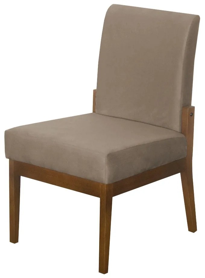 Kit 06 Cadeiras de Jantar Helena Suede Cappuccino
