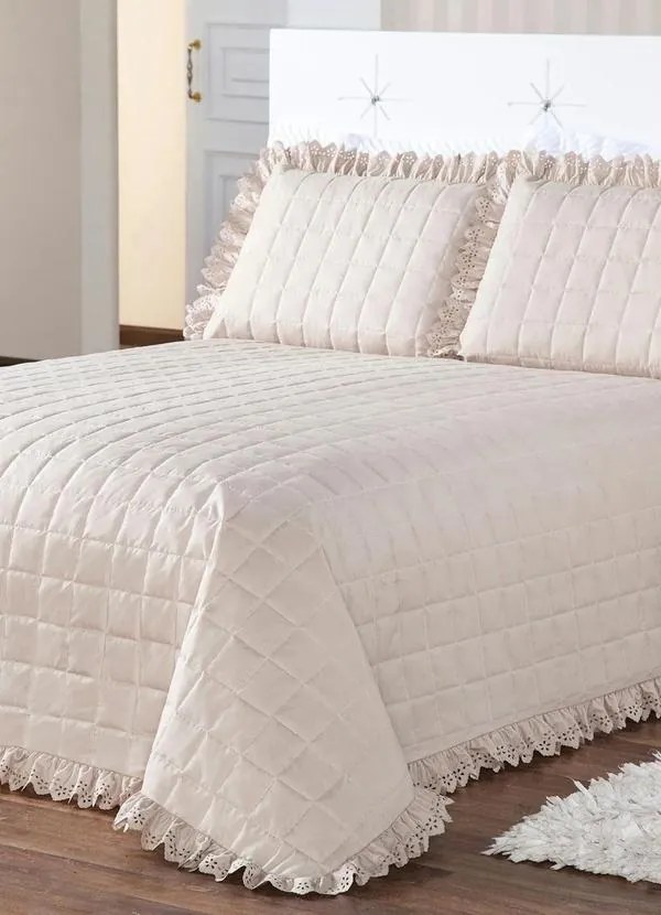 Jogo de Cobre Leito Caqui Queen 3 Peças