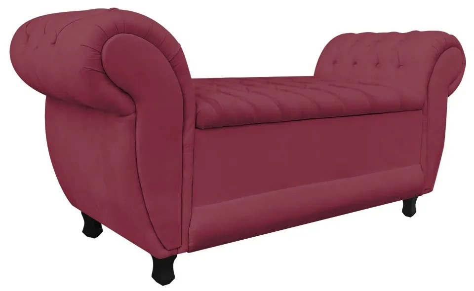 Recamier Baú Londres 1,20 m Suede D'Rossi - Rose