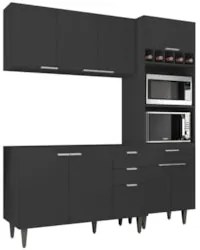 Armário de Cozinha CP02 Para Pia 120cm Pérola Z34 Preto - Mpozenat