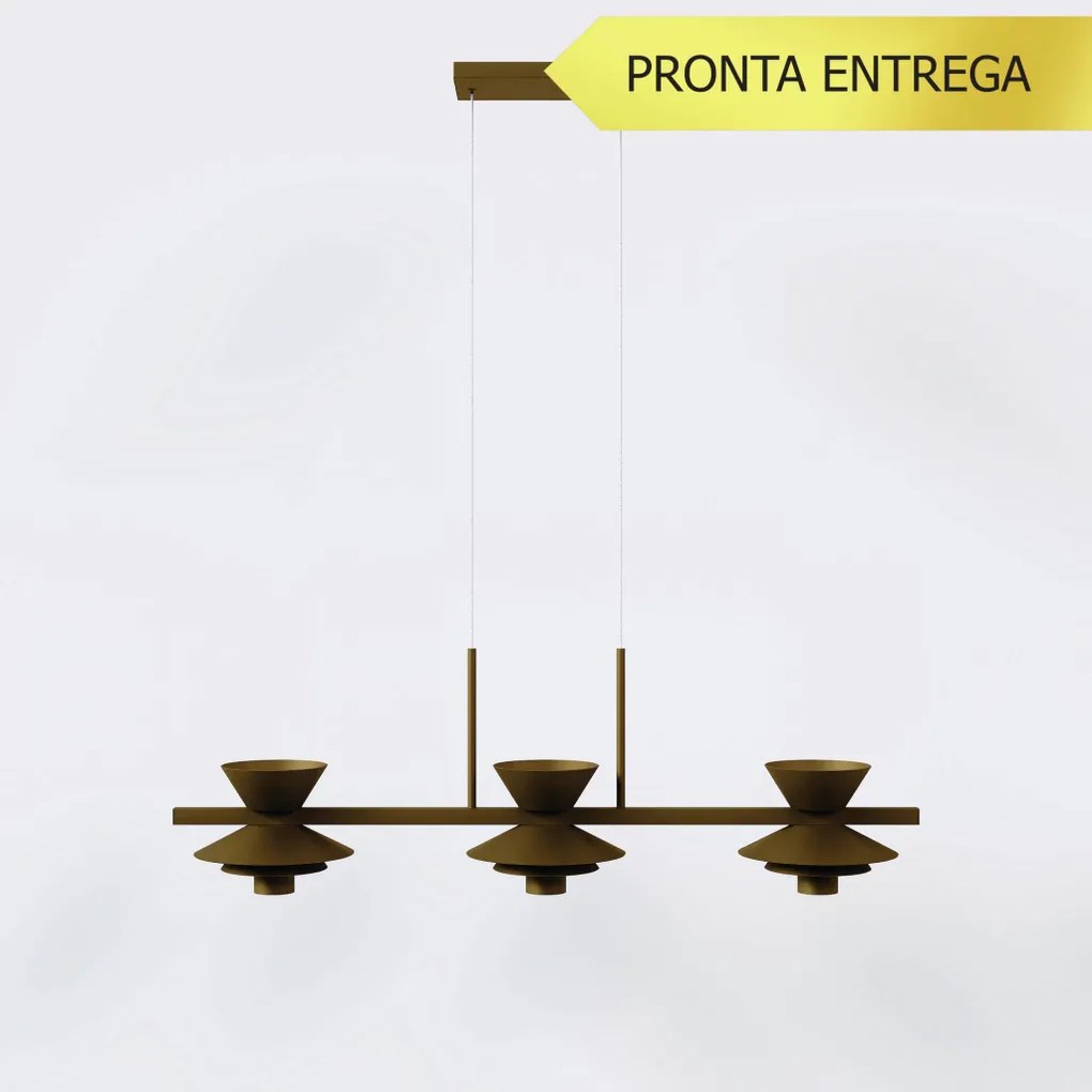 Pendente Bird Occa Linear 15X23X70Cm Alumínio 03Xmr11 - Qimporta Pd237... (AMENDOA)