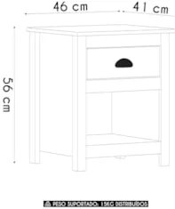 Mesa de Cabeceira Para Quarto 1 Gaveta Lázio Freijó F07 - Mpozenat