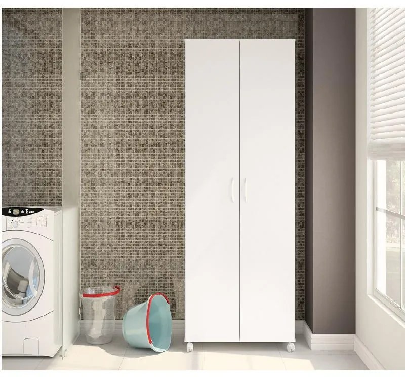 Armário Multiuso 2 Portas 1 Gaveta Branco
