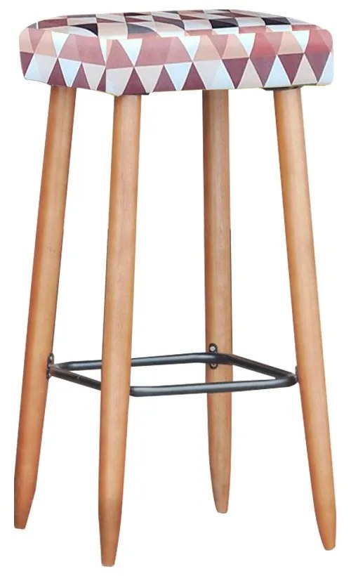 Banqueta Industrial Bari Estampado Triangulo Bege D03 - D'Rossi T192 D03 - D'Rossi