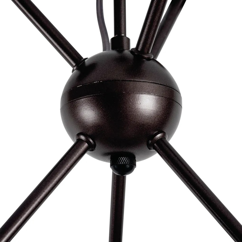 Pendente Dança Ø46X62Cm 6Xg9 / Metal E Globo Ø12Cm | Usina 16732/6 (AZO-F - Azul Oceano Fosco, CLEAR)