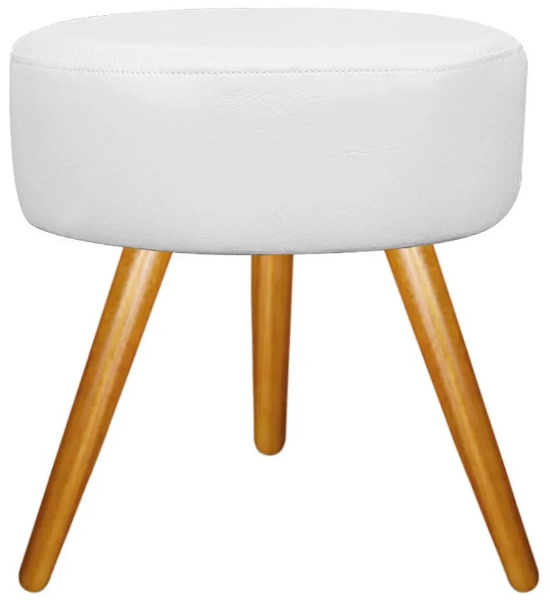 Kit 02 Puffs Sofia Palito Mel Suede Branco - ADJ Decor