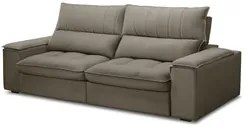 Sofá Retrátil 3 Lugares com Porta Copo 250cm Andes F05 Veludo Marrom -