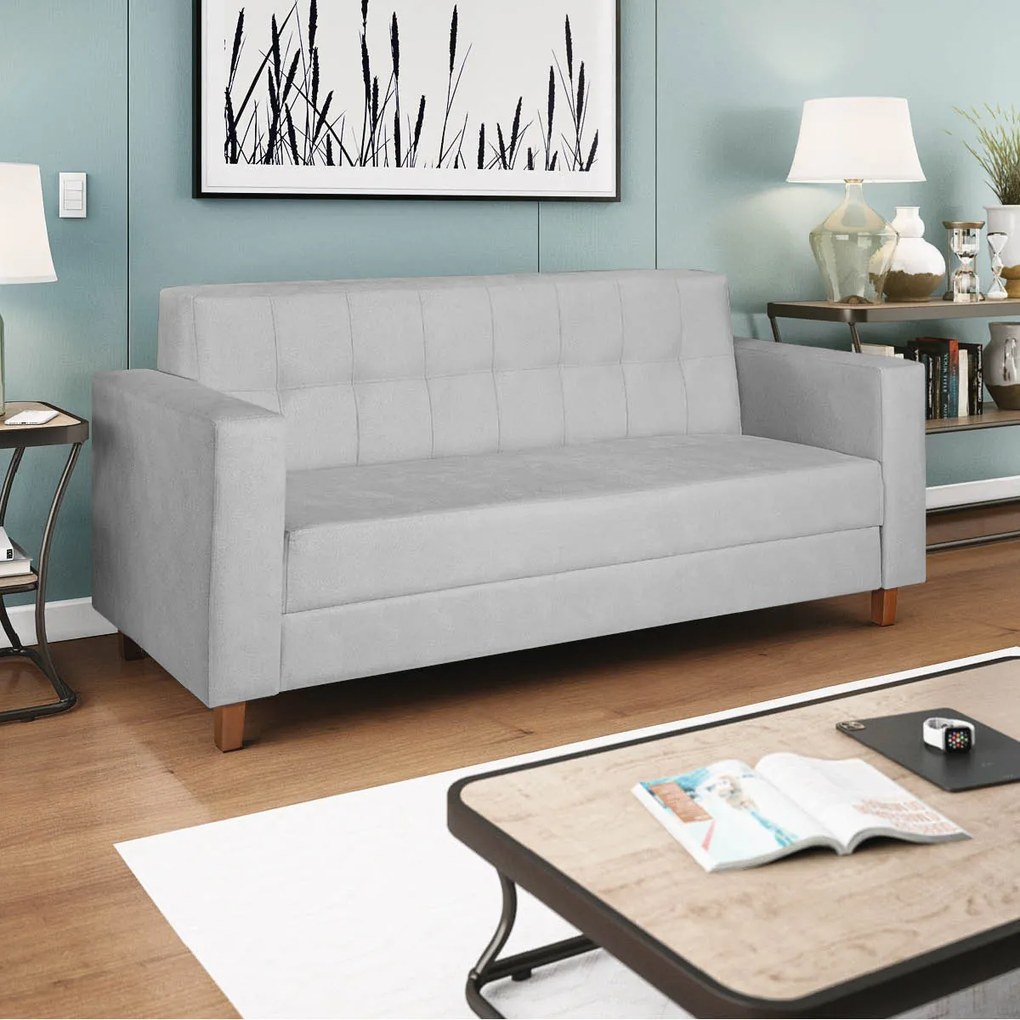 Sofá 2 Lugares Denver Corano Branco - ADJ Decor