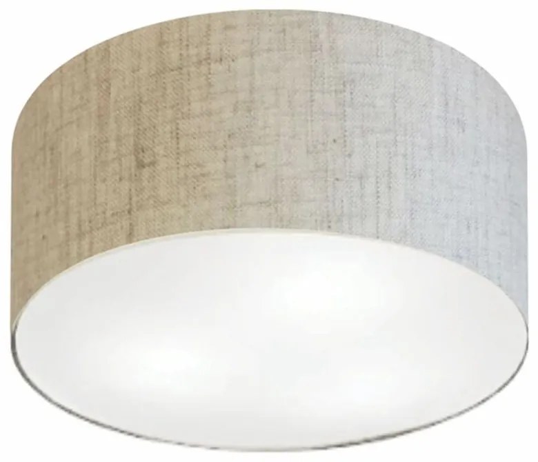 Plafon Cilíndrico Md-3048 Cúpula em Tecido 50x21cm Rústico Bege - Bivolt