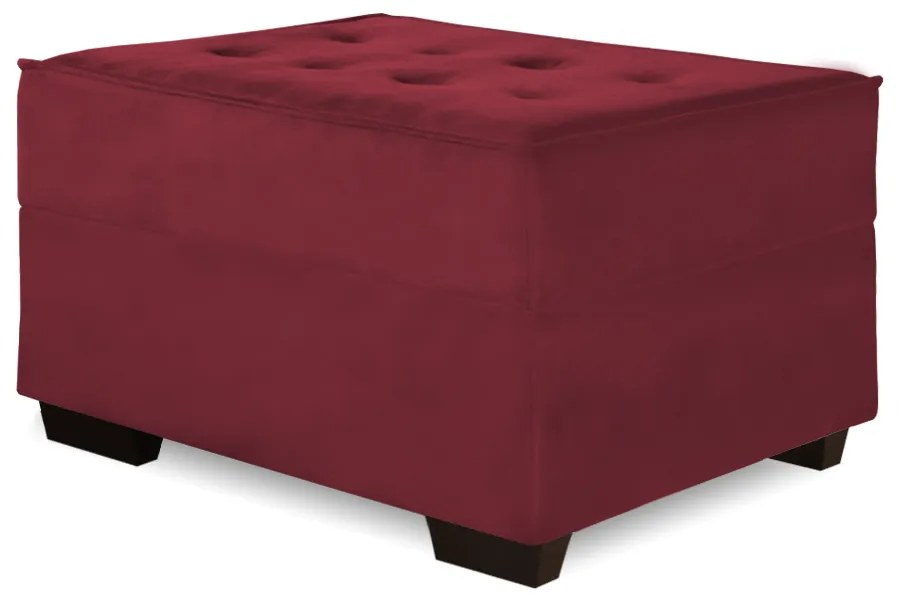 Puff Decorativo Coímbra 60x80 Suede Bordô